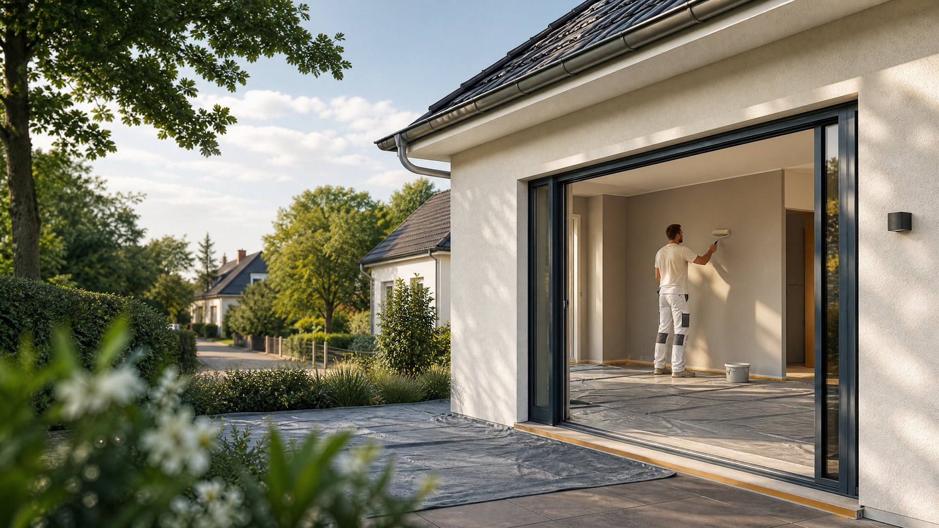 Malerarbeiten in einem modernisierten Einfamilienhaus in Neuenhagen bei Berlin